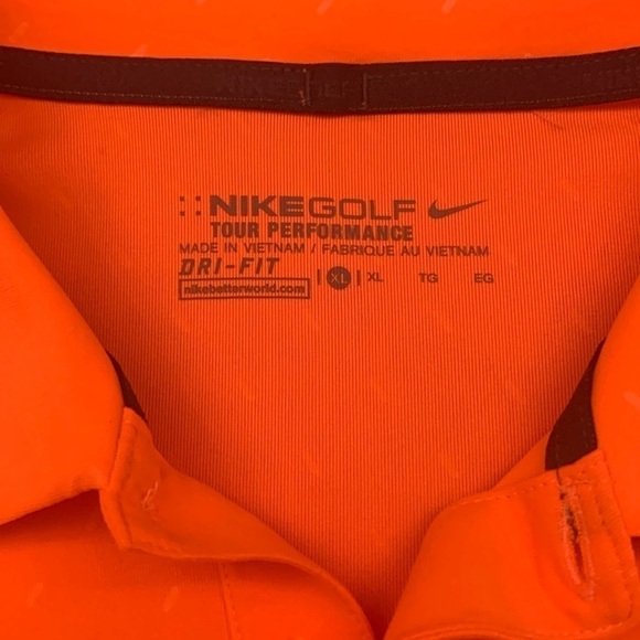 Nike Tour‎ Performance Orange Golf Tennis Short Sleeve Shirt Size XL - Picture 4 of 6